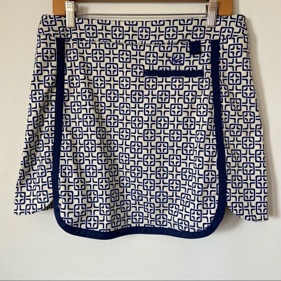 VK Sport Golf Skort Navy Yellow Print Size 8 - Picture 6 of 10